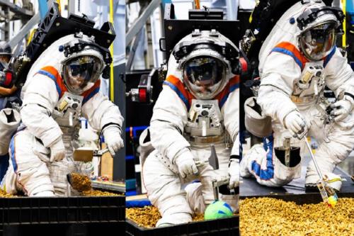 آزمایش لباس فضایی ماموریت آرتمیس در مرکز فضایی جانسون ناسا