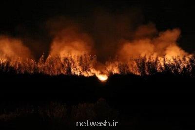 آتش سوزی در تالاب گندمان