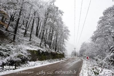 بارش برف در ۱۲ استان